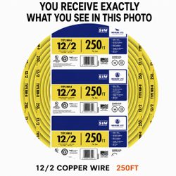 12/2 Romex Copper Wire 250ft Roll Copper