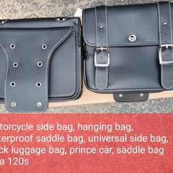 Motorcycle side bag, hanging bag, waterproof saddle bag, universal side bag, black luggage bag, prince car, saddle bag m1a 120s