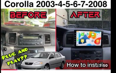 Wireless CarPlay Android auto Screen Car 9” Corolla 2003-04-05-06-07-2008 🔥$107🔥PRICE WITHOUT INSTALLATION