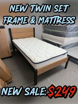 NEW TWIN SET FRAME & MATTRESS