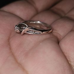 Sterling Silver and Natural Diamond Ring 💍