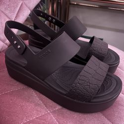 Croc Wedge Brown 