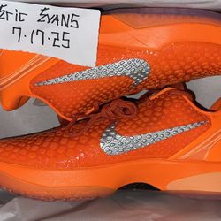 Kobe 6 Protro “Total Orange” Size 13   