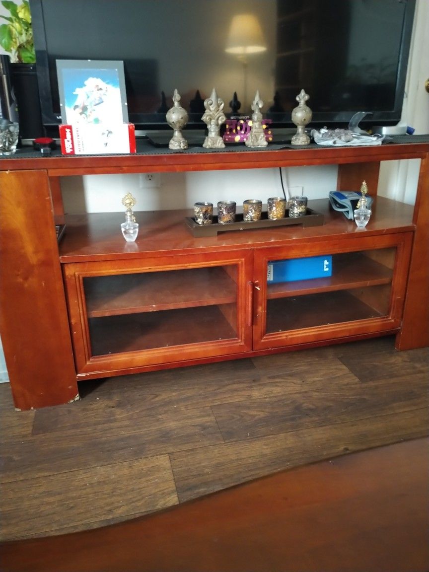 Cherry wood Solid Wooden Entertainment/Book Shelf