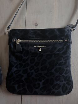 MICHAEL KORS Black Animal Print Crossbody Bag