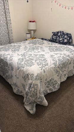 Cal king mattress with metal frame for base. Only.