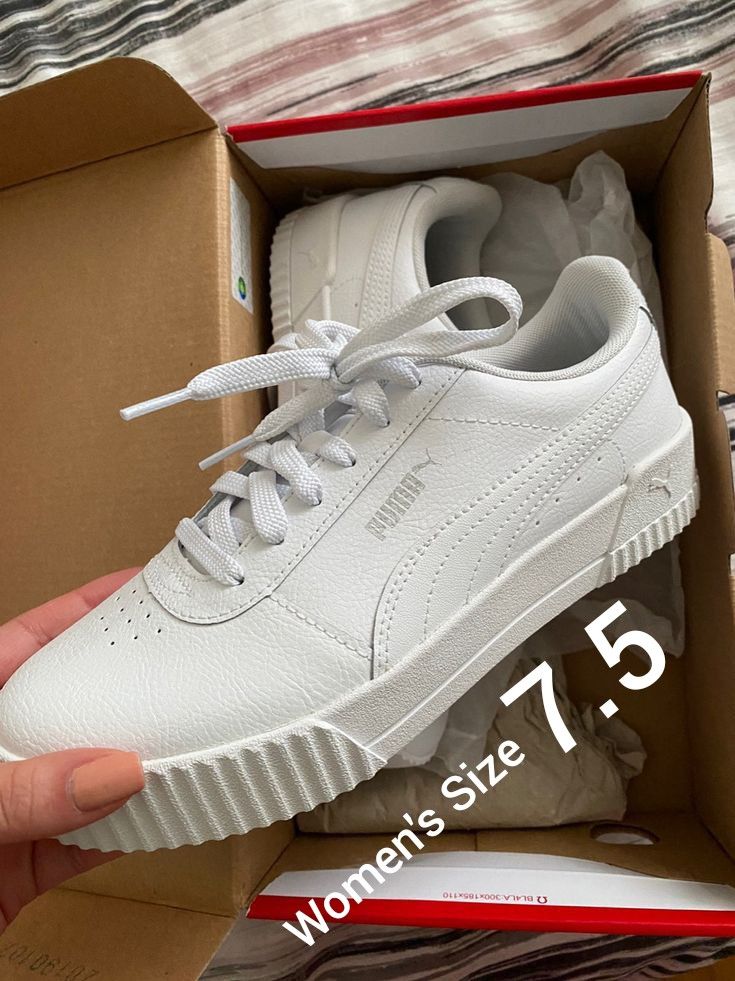 All White Women's Puma Carina Low Top