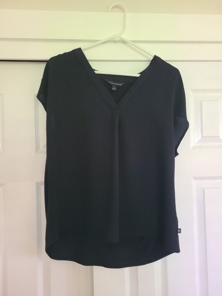 Banana Republic Black Blouse Sz M