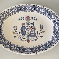 Vintage Johnson Brothers "Hearts & Flowers" oval serving platter.