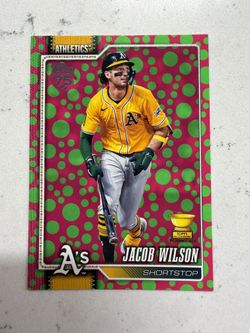 2026 Topps Series One Holiday Lime Green/pink Polka Dots Jacob Wilson Rookie Cup