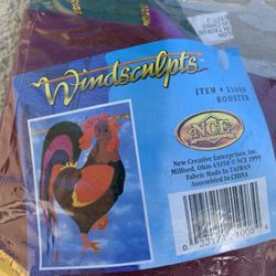 Rooster Hanging 2 Sided Flag 34” x  45” NEW!!!