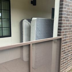 Free Queen, Size, Bed, And Frame And A Small Side Table