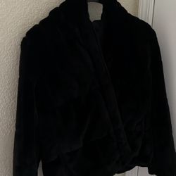 Black Fur Coat/Reversible As Snow Coat Brand New With Tags