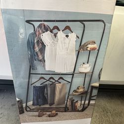 brand new in box rustic wardrobe rack for sale
