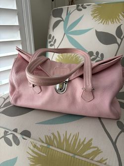 Prada Vitello Daino Rosa Leather Handbag with Silver Clasp