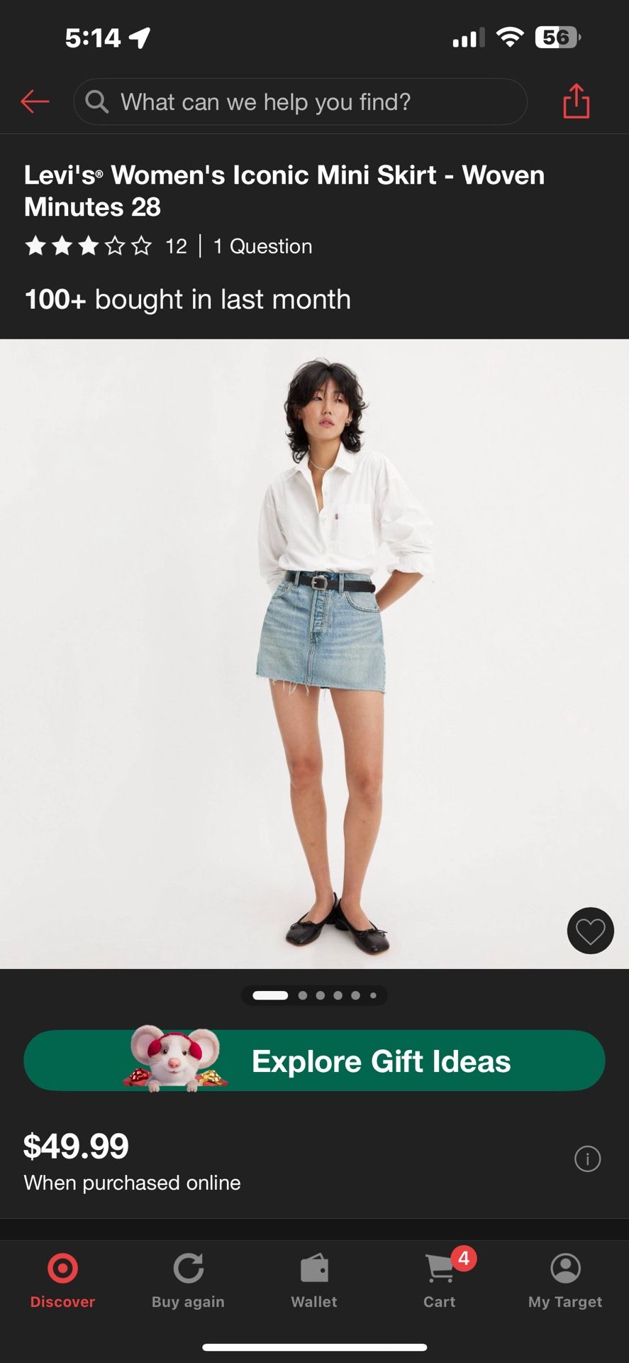 levi's women's Iconic mini skirt new