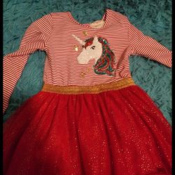 Christmas Unicorn Dress 5T