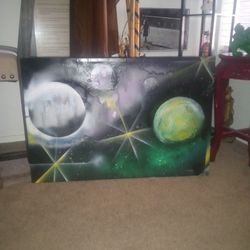Planet Painting On Canvas