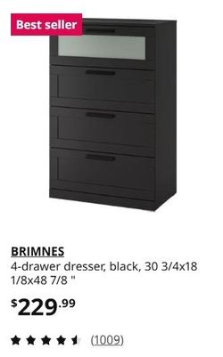 IKEA BRIMNES 4-Drawer Dresser dark Gray