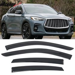 Fits 2022-2025 Infiniti QX55 Tape on Window Visors Vent Rain Sun Guards Deflectors