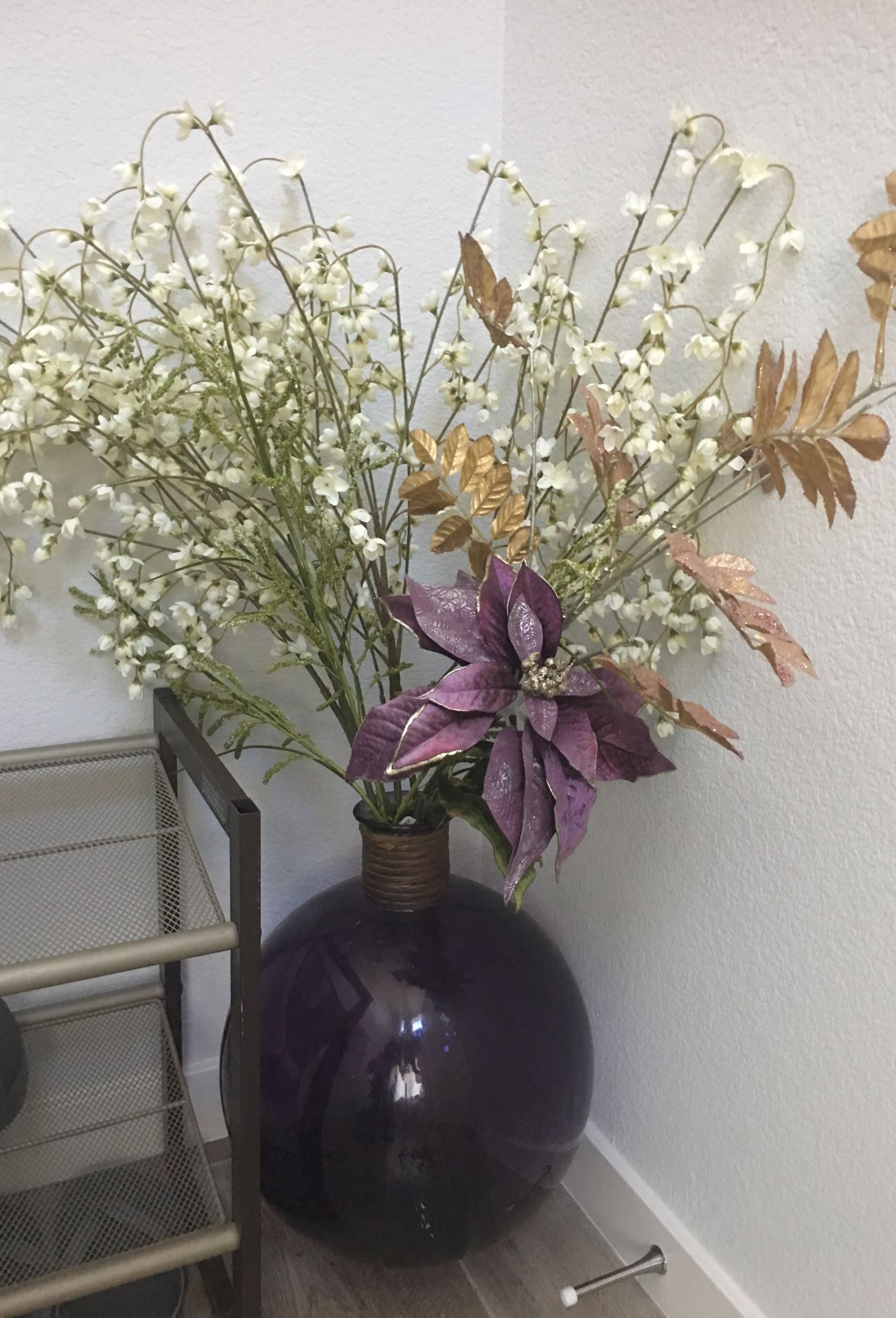 Beautiful large vase includes flowers
