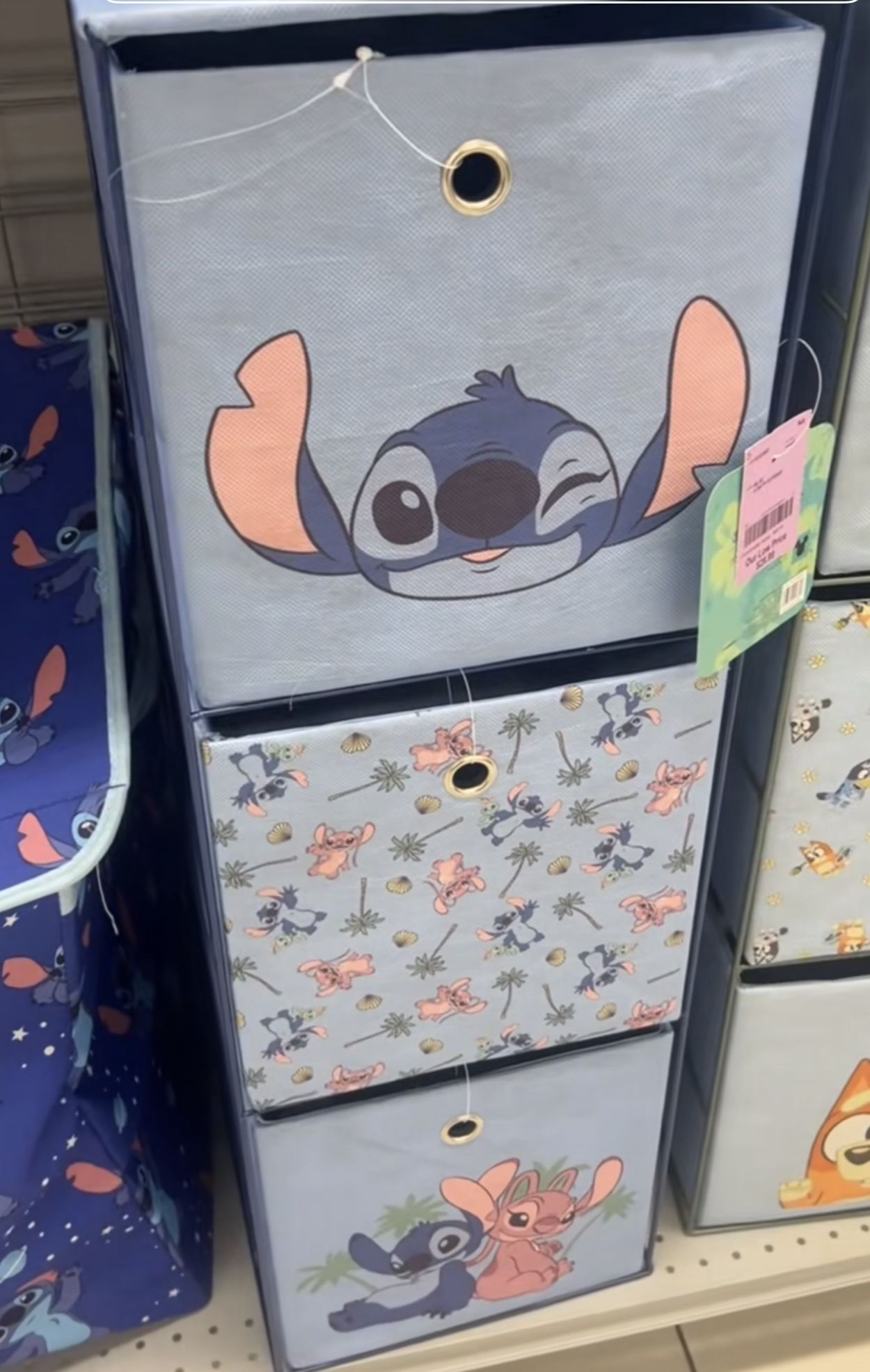 New LILO Stitch Fabric Cube Storage Tower