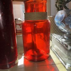 Vintage San Miguel Red Recycled Glass vase Made In Spain