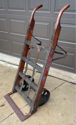 Antique Wood and Metal industrial Hand Truck