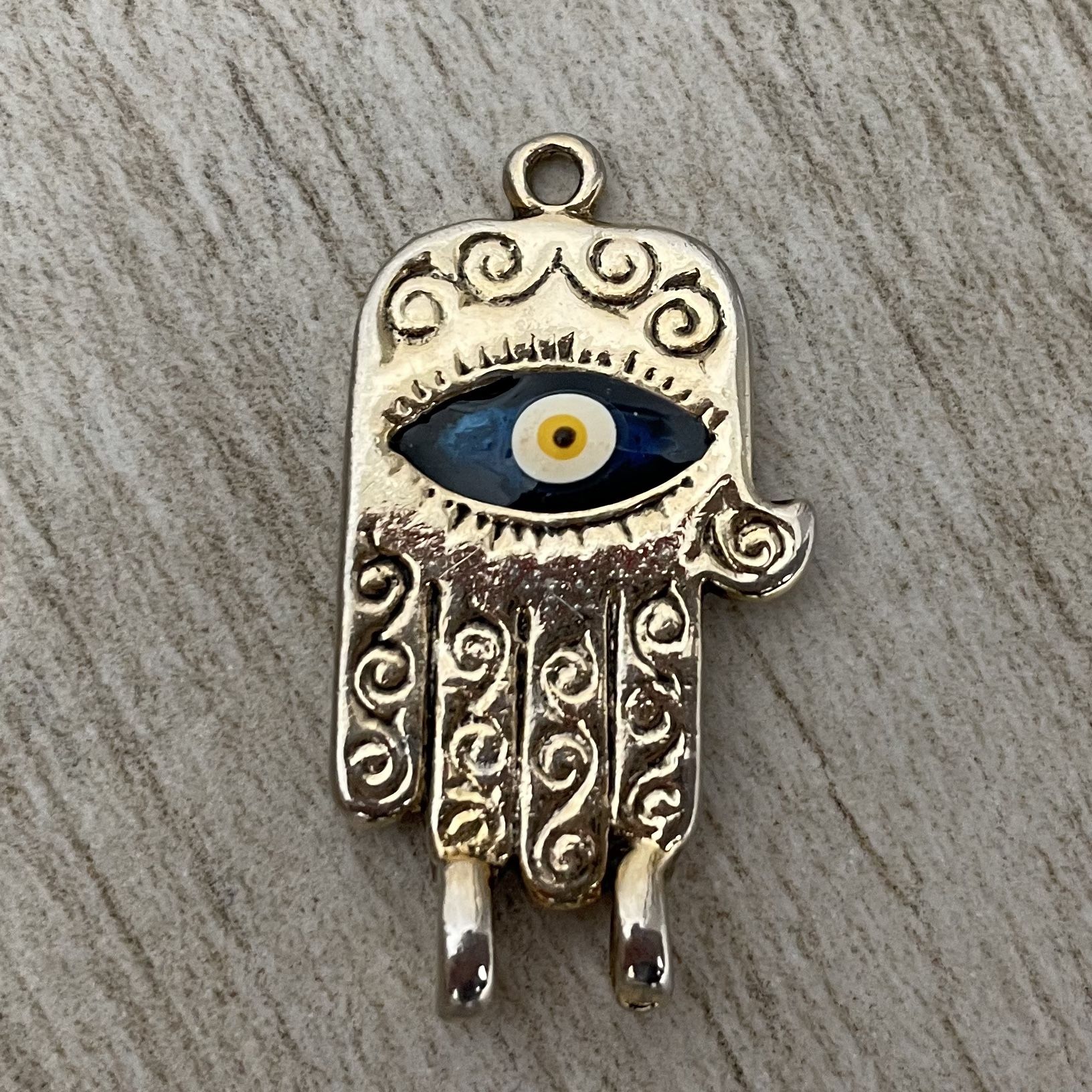 Hamsa Hand w/ Evil Eye Pendant Charm