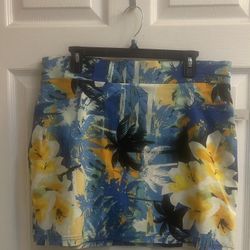 Brand New Ladies Tropical Print Skirt With Built In Shorts Size XL 