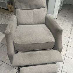 Ouray Beige Corduroy Fabric Manual 27" Push Back Reclining Chair