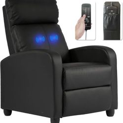 Leather Recliner Sofa for Living Room, Massage, Home Theater