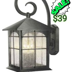 Home Decorators Collection
Brimfield 17.5 in. Aged Iron 3-Light Line Voltage Outdoor Wall Light Sconce with No Bulbs Included