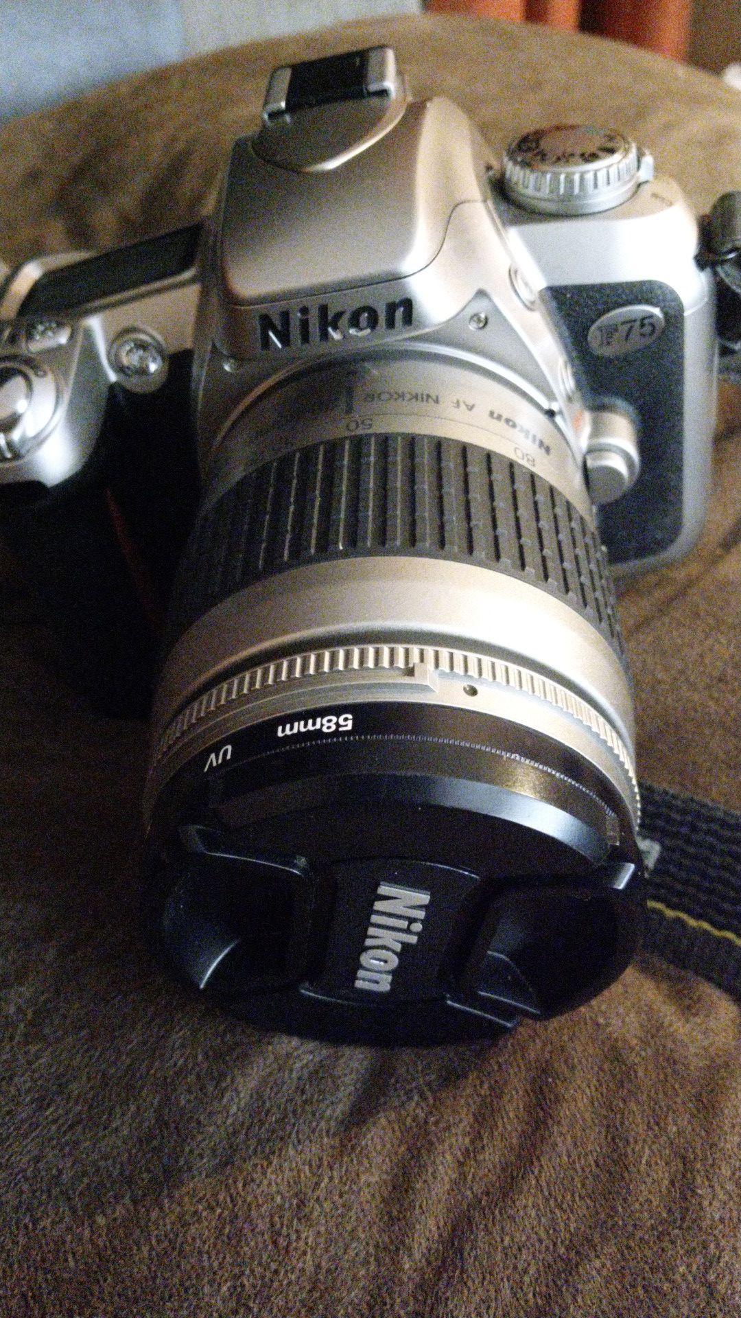 Nikon F75 SLR film camera w/lens