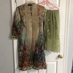 Luxury Lawn Embroidered Kameez Net Dupatta 2pc Pakistani Designer Wear Desi Wear Summer Outfit Clothes 