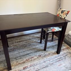 Solid Wood Counter Height Table With Five Matching Chairs