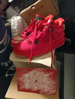 Air Jordan 4 Red Satin Sneakers