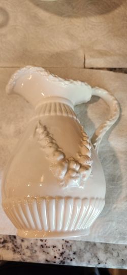 Vintage White Ceramic Pitcher 