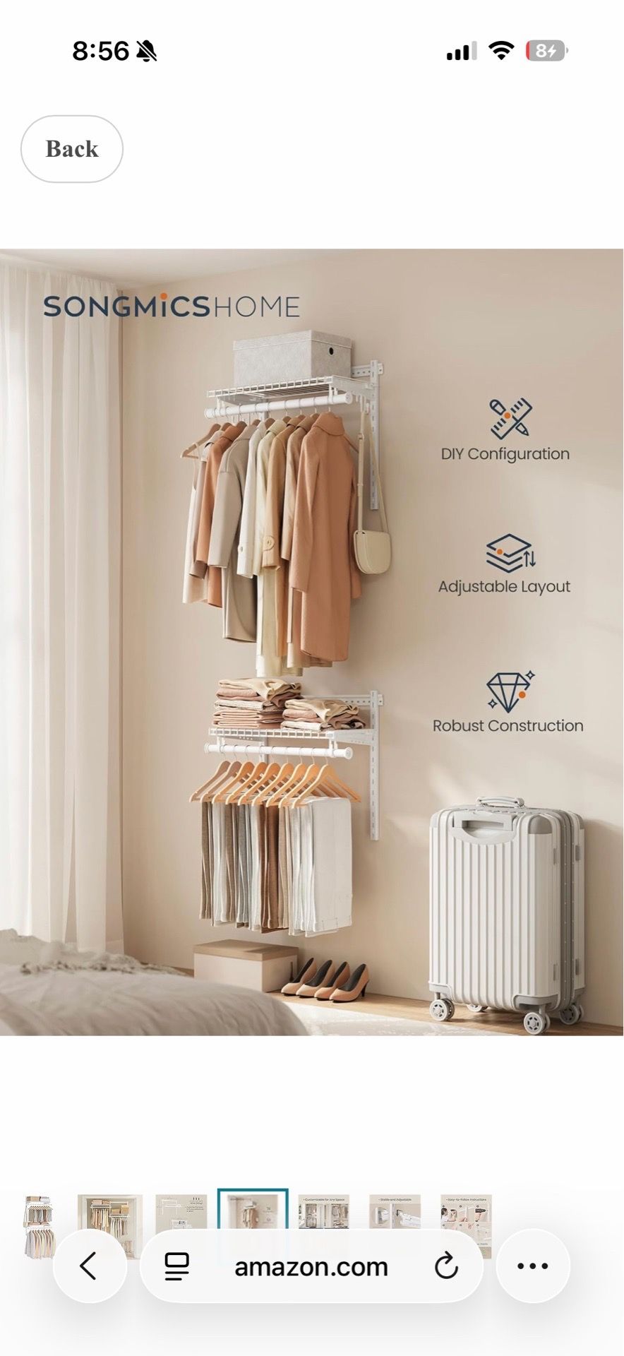 Wall clothes rack