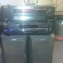 Sony Digital Cinema Sound Receiver & 5CD Changer with 2 Bass Reflex Speakers. $100 OBO