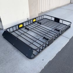$145 (New) Universal roof rack 64x39 inch car top cargo basket carrier extension luggage holder 150lbs max 