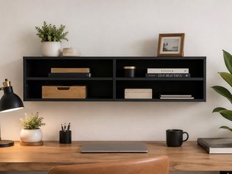 Black Desk Shelf / Monitor Stand – 47” Wide