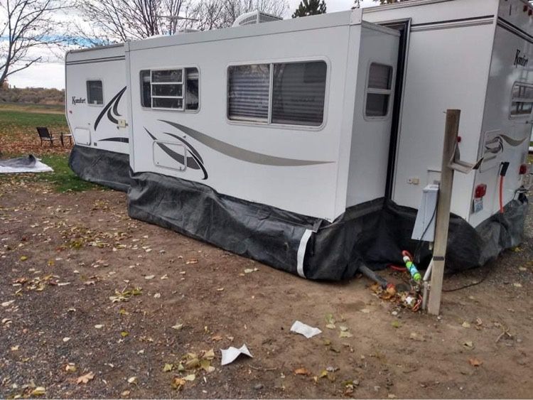 RV wraps to insulate pipes and cover RV tops