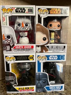 Star Wars Funko Pop : Darth Vader 01, Obi Wan 10, Kylo Ren 308, Darth Vader 556