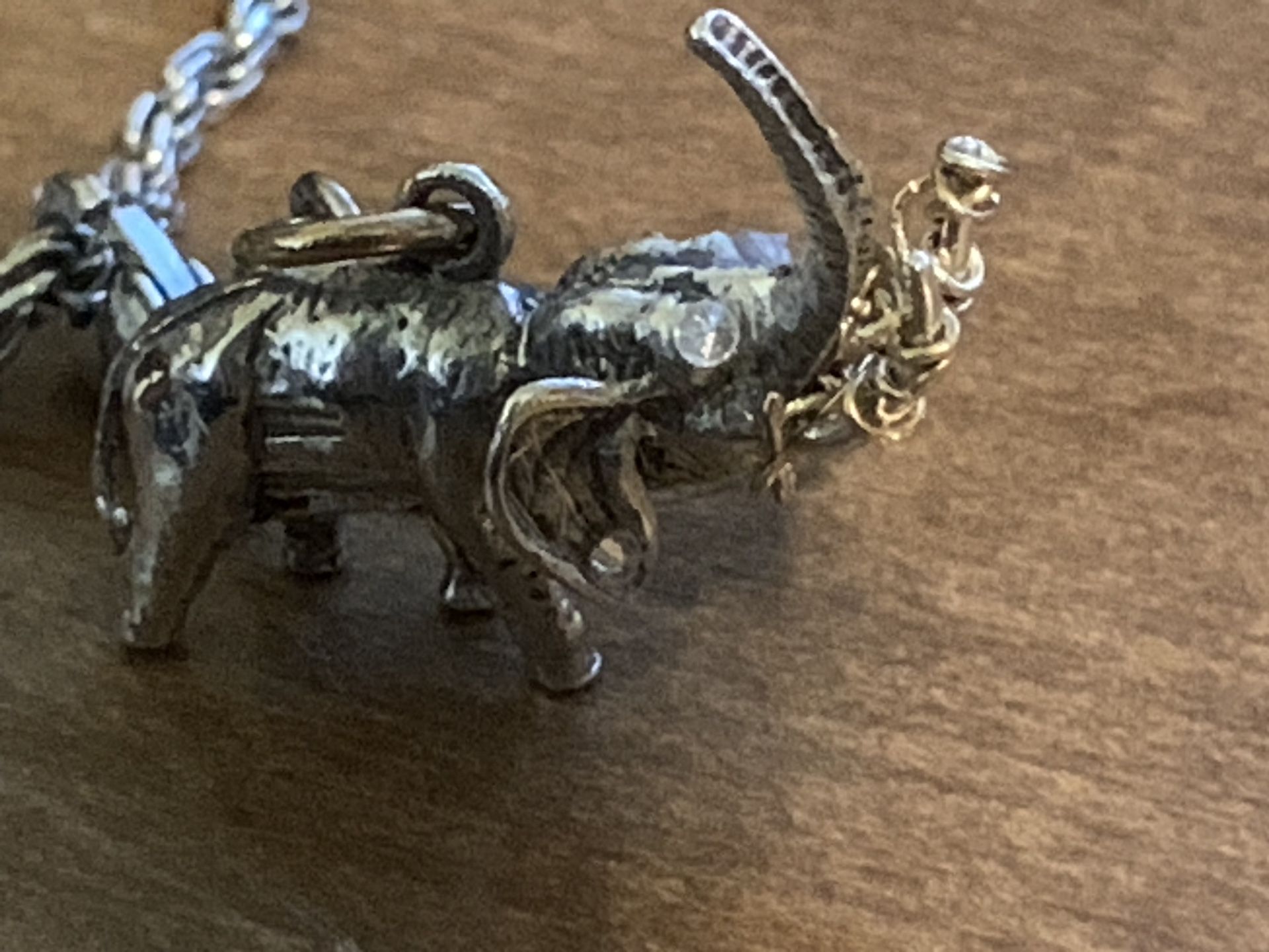Sterling Silver / 14kt / Diamond Elephant Ensemble- Mexico - Italy 925 14kt