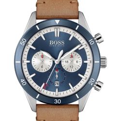 Hugo Boss men’s chronograph watch leather  strap
