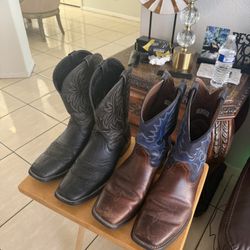 2 - Pairs of Mens Size 13D ARIAT boots 