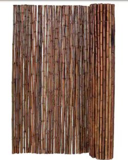 6 ft H x 8 ft W Natural Bamboo Privacy Fence Roll Walnut Brown Garden Outdoor