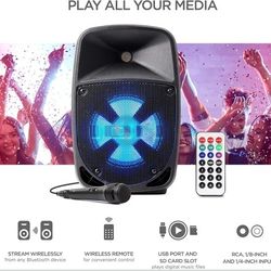 Large Speaker Microphone Bluetooth Lights And Remote