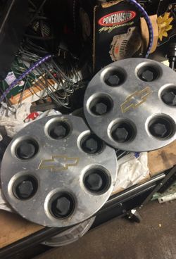 3 Chevy truck center cups of 16” rims